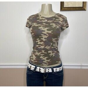 I.N.C International Concepts Women’s Camouflage Print Short Sleeve